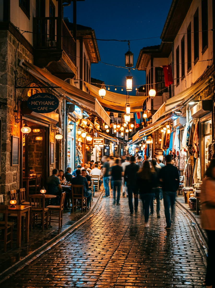 Gece sokak ışıkları