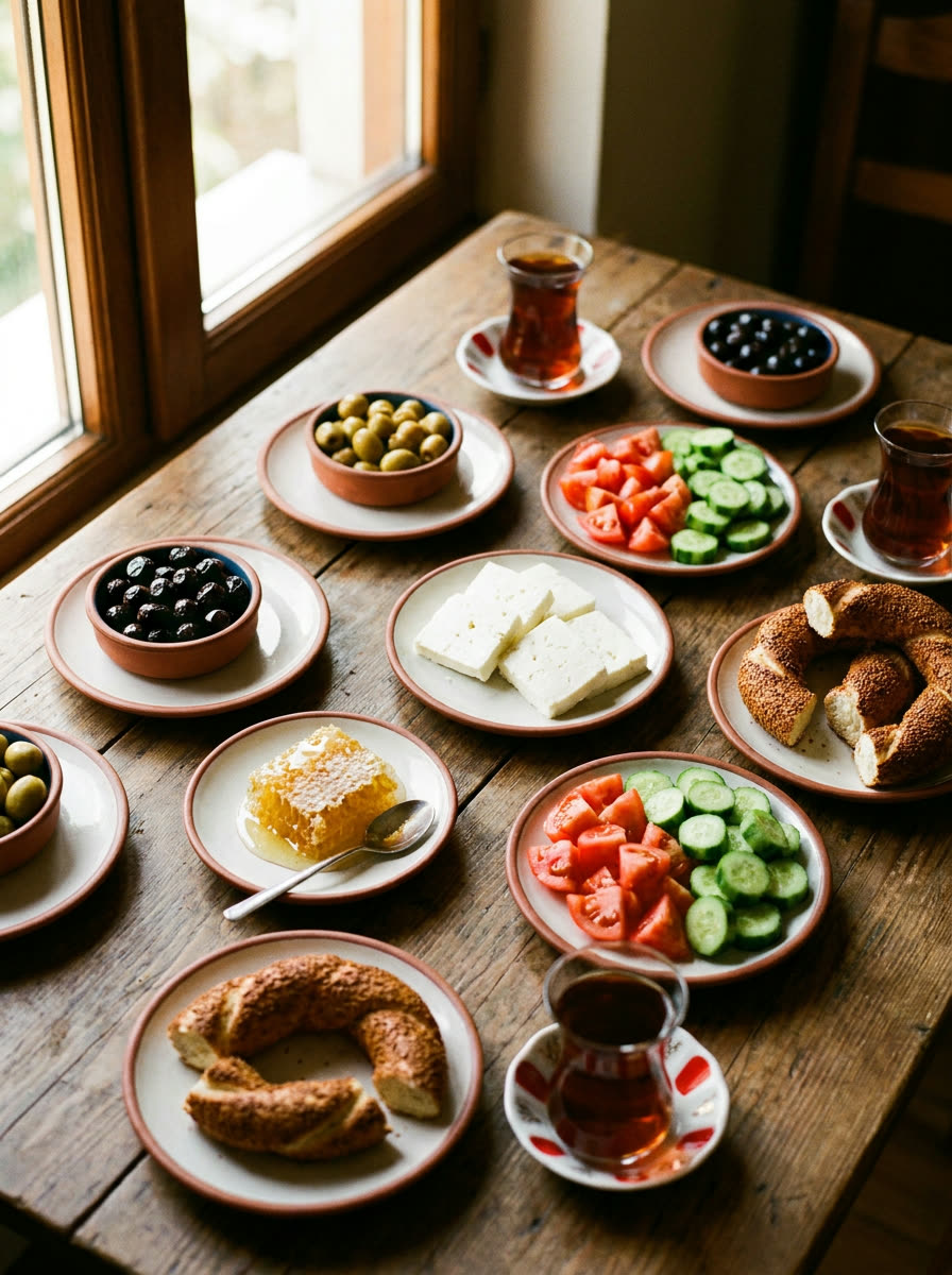 Geleneksel Türk kahvaltı sofrası