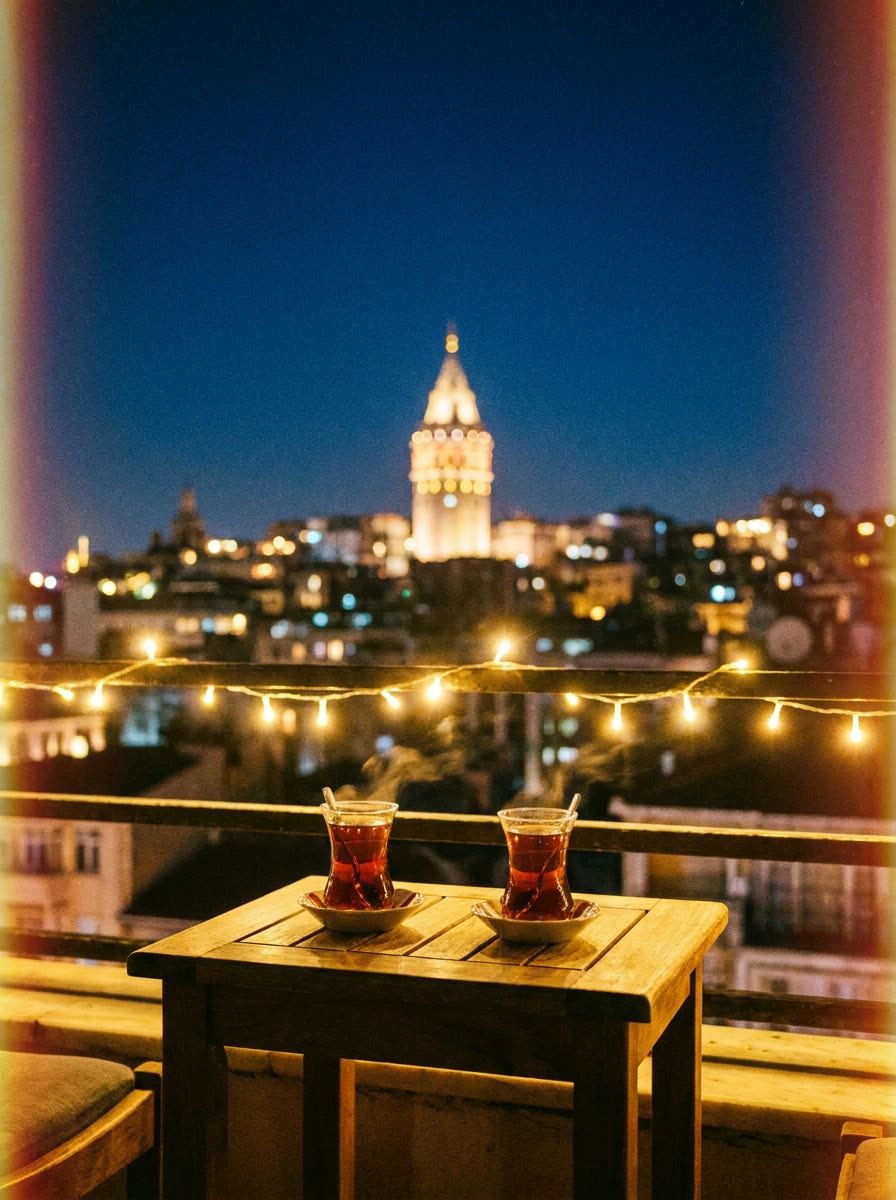Çatı katı, İstanbul gece